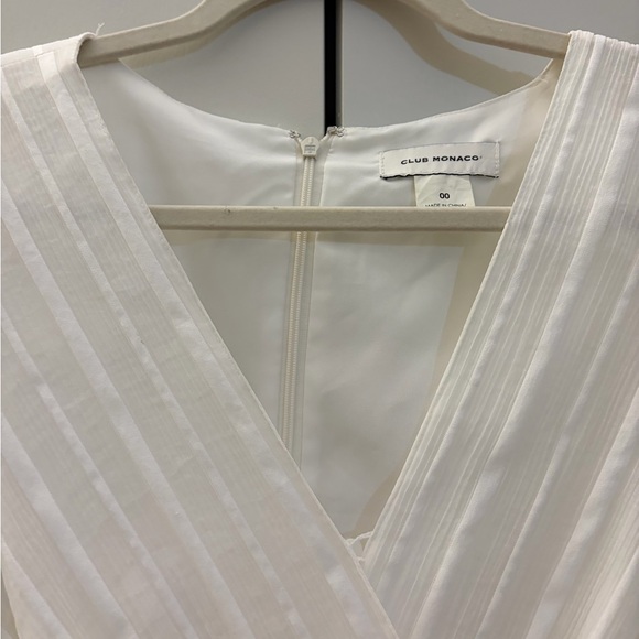 Club Monaco Cream Striped Long Sleeve Dress - Picture 2 of 5